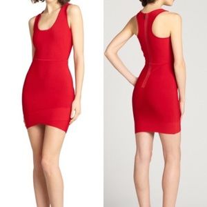 BCBG red racerback bodycon mini dress
